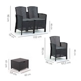 thumbnail of Ensemble de jardin en résine effet rotin, un canapé, 2 fauteuils, une table coffre – confortable, résistant, pour porche, terrasse ou jardin – LUGANO