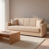 thumbnail of Divano Letto 3 Posti Con Contenitore Moderno Salvaspazio Con Meccanismo Click-Clack E Imbottitura A Molle Design Moderno 214 x 80 x 87 Cm Beige