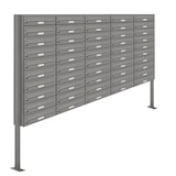 thumbnail of AL Briefkastensysteme 50 Fächer Premium Stand Briefkasten Anlage in RAL 9007 Aluminium Grau, Post A4, robust, wetterfest, Artikelnummer: 132P50S5P9007