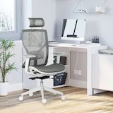thumbnail of Vinsetto Silla de Oficina Giratoria Ajustable en Altura con Reposabrazos Reposacabezas y Soporte Lumbar Regulables Respaldo Alto 67x65x120-128 cm Gris