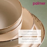 thumbnail of 2 x palmer Antigo Schale flach im Set, Porzellan, Ø  15 cm, 0,47 L, crème fein braun umrandet, glänzend, handwerkliche Ausstrahlung