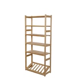 thumbnail of PROREGAL Getränkekistenregal SPREEWALD HxBxT 163x70x33cm 1 Ebene für Kisten + 5 Ablagen Massives Kiefernholz Natur Getränkekistenständer