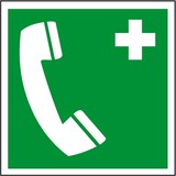 thumbnail of Schild I Rettungszeichen Notruftelefon, Kunststoff, 200x200mm, ASR A1.3, DIN EN ISO 7010 E004