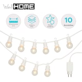 thumbnail of WellHome - Guirnalda de luces LED blancas cálidas para decoración interior 10 bolas G50 con temporizador y transformador incluido