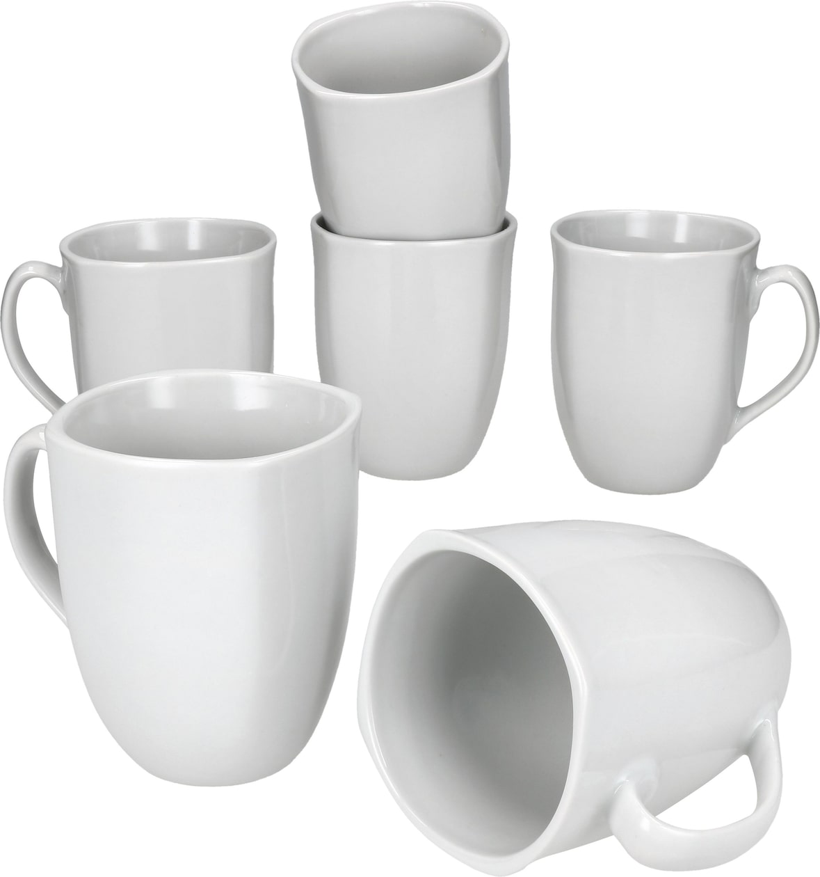 6er Set LOTTA Kaffeebecher weiß Porzellan 300ml