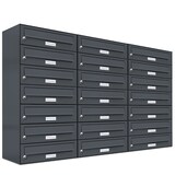 thumbnail of AL Briefkastensysteme 21 Fach Premium Wand Briefkasten Anlage in RAL 7016 Anthrazit Grau, Post A4, robust, wetterfest, Artikelnummer: 132P21EA3P7016