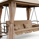 thumbnail of Dondolo da giardino 3 posti trasformabile in letto 252x170x245 cm con gazebo doppio tetto, zanzariere, cuscini imbottiti e funzione relax - Cleopatra