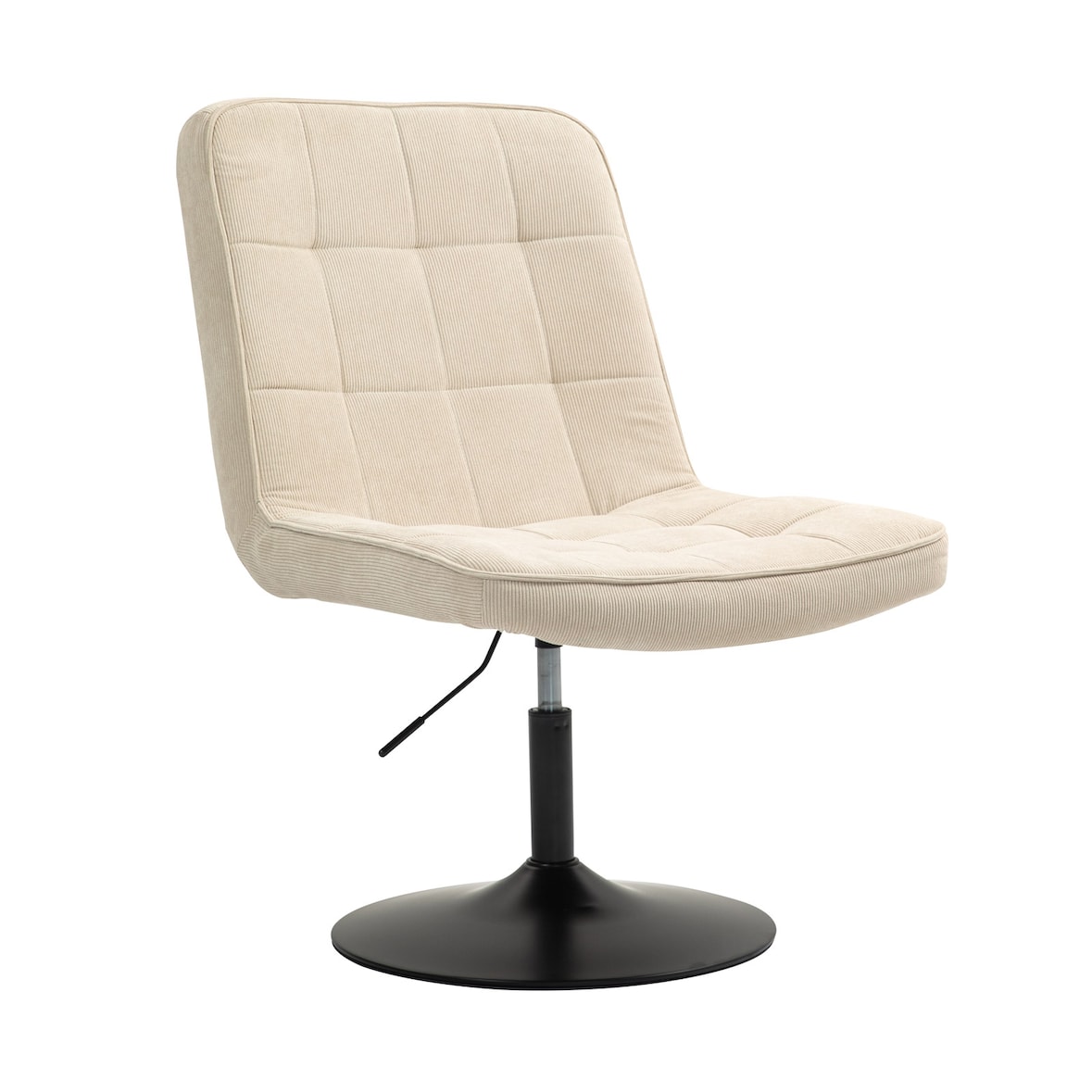 SVITA HENRY Loungestuhl Cocktailsessel Drehfuß Loungesessel Cordbezug Beige