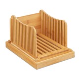 thumbnail of Relaxdays Brotschneidehilfe, verstellbare Schneidehilfe, Brot, Toast und Kuchen, Bambus, Brotbrett mit Krümelfach, natur