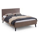 thumbnail of Polsterbett mit Matratze und Lattenrahmen 140x200 Bettgestell Bett Doppelbett mit Kopfteil Taupe Made in Germany