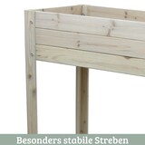 thumbnail of Hochbeet Balkon Holz KLEO - Inkl. Vlies & Handschuhe | Pflanzkasten hoch Blumenkasten aus Tannenholz Kräuterbeet Wetterfest, Grauweiß