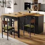 thumbnail of Bartische MDF Schwarz 120-200x40x76 cm ausziehbar mit Schublade