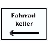 thumbnail of Fahrradkeller Aufkleber mit Text und Richtungspfeil links Rad Bike waagerecht A0 (841x1189mm)
