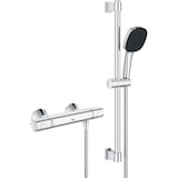 thumbnail of Ensemble de douche avec mitigeur thermostatique, pommeau 3 jets, barre 60cm et flexible - GROHE 34237003 - Economie d'eau - Chro Grohe