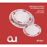 thumbnail of GLOUPIE Servizio Piatti In Porcellana Bianca Con Decoro Natalizio,Per 6 Persone,18 Pezzi,6 Piani,6 Fondi,6 Frutta