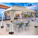thumbnail of Gazebo da Giardino 4x3m in Acciaio e Poliestere Beige