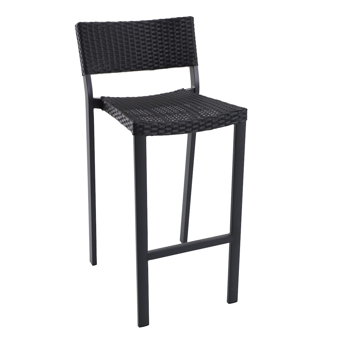 METRO PROFESSIONAL Cadeira de bar Gastro Balsario, alumínio/PE rattan, preto