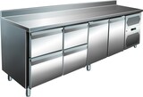 thumbnail of Gastro Edelstahl Kühltisch Kühltheke 2 Türen / 4 Schubladen 616 L -2/+8°C Aufkantung