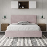 thumbnail of Cama con somier acolchada 140x210 microfibra lila Adele