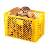 thumbnail of 4 Stück Bäckerkisten 600 x 400 x 410 mm + 1 Transportroller in Gelb