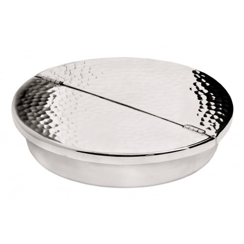 Klapp-Aschenbecher Madras, gehämmert, schwerversilbert, Durchmesser 13 cm, Höhe 2,5 cm