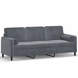 thumbnail of vidaXL 3-Sitzer-Sofa mit Zierkissen Dunkelgrau 180 cm Samt
