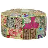 thumbnail of vidaXL Patchwork Sitzpouf Rund Baumwolle Handgefertigt 40x20 cm Grün