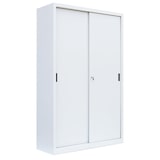 thumbnail of XXL Schiebetürenschrank Büro Aktenschrank Sideboard aus Stahl Weiß 1950 x 1200 x 450 mm (HxBxT) 550167