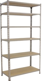 thumbnail of SimonRack Estantería Metálica, 2500x1200x400 mm, 6 Alturas, Bandeja Madera, 200 kg de Punto Flexión, Galva/Madera - Maderclick