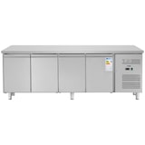 thumbnail of Royal Catering Mesa refrigerada - 450 L - 4 compartimentos - 227 x 64 cm - clase B - acero inoxidable -