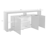 thumbnail of Dmora Kommode Ddariv, 3-türiges Wohnzimmer-Buffet, Wohnzimmer-Kommode, modernes Kommode, 100 % Made in Italy, 200 x 40 x 80 cm, glänzendes Weiß