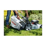 thumbnail of Tosaerba + 2 Batterie 40V + Caricabatterie, Taglio Ø43cm, 6 posizioni - Tosaerba Cordless Mulching 50L Contenitore 600 m² Giardino IKRA