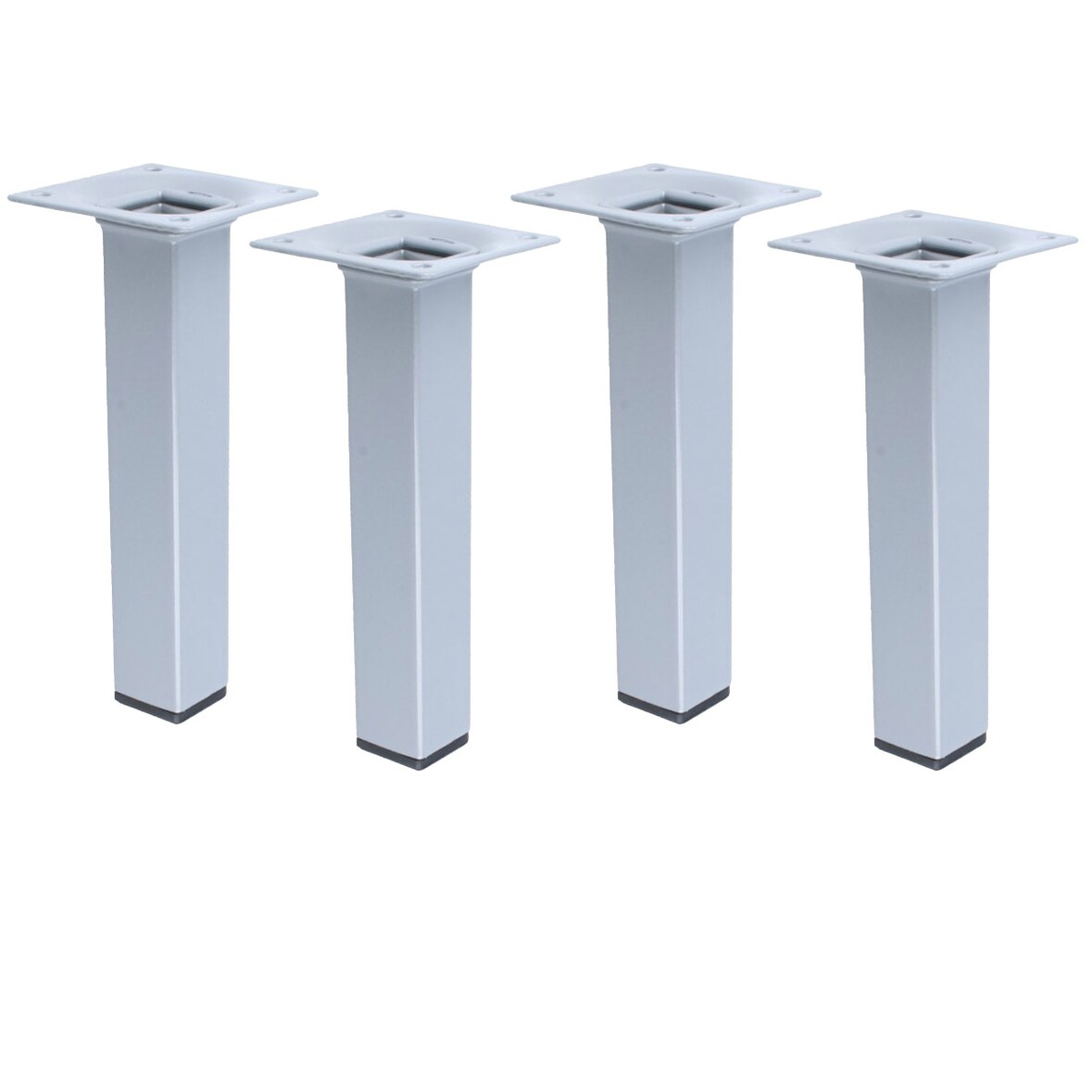 Stilvolles 150mm 4er Set Möbelfüße Silber eckig Sofastempel Tischfüße Bettfüße