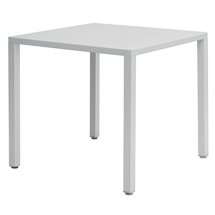 stf 81b, tavolo in acciaio bianco,autolivellante, 80x80