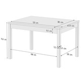 thumbnail of Zweifarbiger Küchentisch 80x120 Esstisch Massivholz Platte Eiche gebeizt Gestell weiß 90.70-51BE