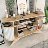 thumbnail of Dmora Credenza Dpoluzz, Buffet da soggiorno, Madia da salotto, Dispensa da cucina, 150x43h75 cm, Quercia e Bianco