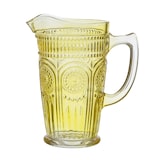 thumbnail of Krug Vintage Boho Blumenmuster Karaffe Tee Saft Kanne Glas 1,4l gelb