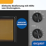 thumbnail of Exquisit Mikrowelle 20L, 700 Watt, 24,5cm Drehteller, 5 Leistungsstufen, Timer, Auftaufunktion, 2 Drehregler, MW850-070 grau