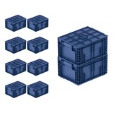 thumbnail of PROREGAL 10x VDA KLT Kleinladungsträger mit Verbundboden & Auflagedeckel | HxBxT 21,3x30x40cm | 16,2 Liter | KLT