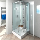 thumbnail of Dampfdusche Duschtempel Sauna Dusche Duschkabine D38-10R3-EC 90x90 cm mit 2K Scheiben Versiegelung
