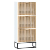 thumbnail of Helloshop26 - Zapatero zapatero mueble de almacenaje entrada pasillo salón 52 x 25 x 120 cm madera contrachapada blanca 02_0021464