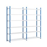 thumbnail of PROREGAL Fachbodenregal MAXIMUS | Grundregal | HxBxT 200x125x68cm | 6 Ebenen | offener Fachboden | Fachlast 152kg | Lichtblau/Lichtgrau