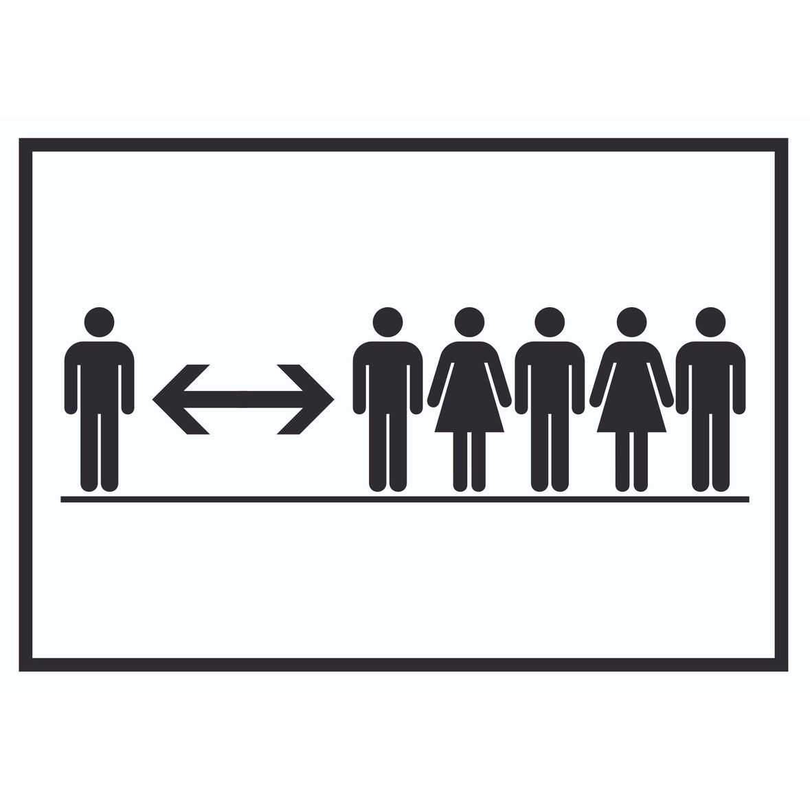 Diskretion Bitte Abstand halten Symbol Schild A1 Rückseite selbstklebend