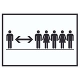 thumbnail of Diskretion Bitte Abstand halten Symbol Schild A1 Rückseite selbstklebend