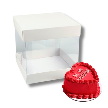 Caixa Cartolina c/ tampa PVC Mini Bolo / Bentô Cake 15x15x15cm - Pack25 ...