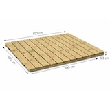 thumbnail of Loseta de madera de pino suelo exterior 100x100x3,3 cm tratada autoclave nivel 3 para jardín