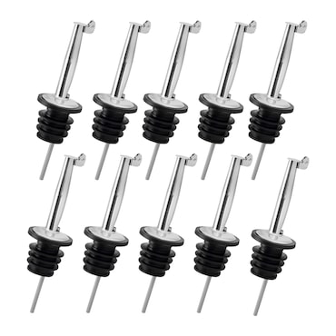 Dosador para garrafas de aço inoxidável com tampa - conjunto de 10