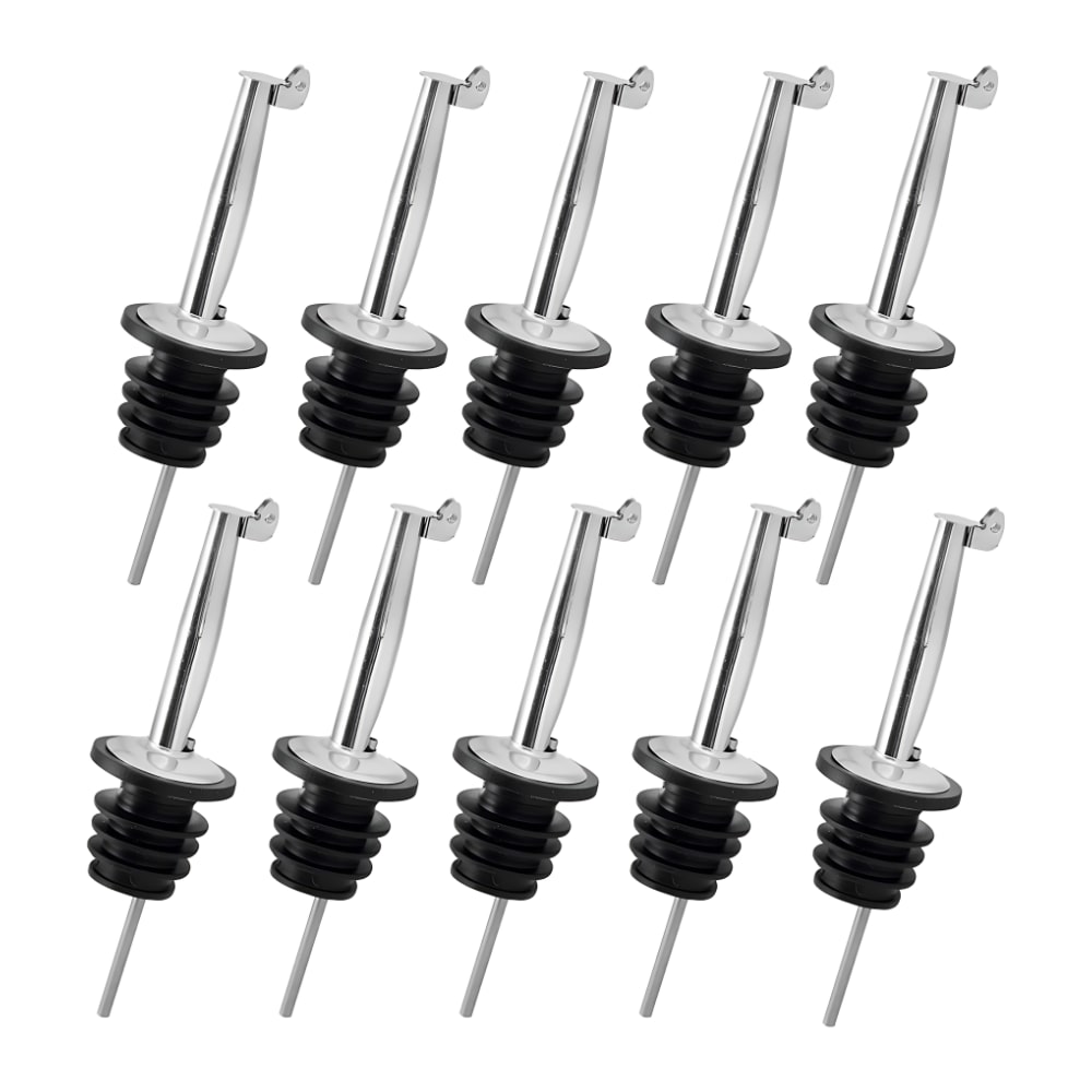 Ausgießer für Flaschen Edelstahl mit Verschlusskappe - 10er Set