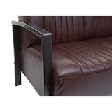 thumbnail of 2er Sofa HWC-H10, Couch Zweisitzer, Metall Kunstleder Industrie-Design ~ vintage braun