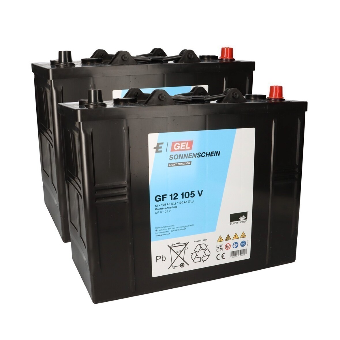 Ersatzakku für 24V 2x GF 12 105V Arbeitsbühne Kärcher 105 Ah, kompatibel 5SHP-Gel